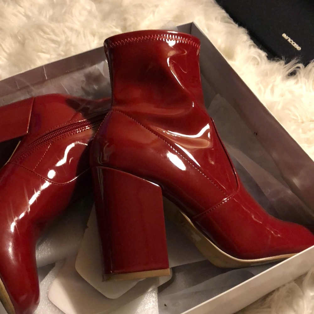 Red Patent Leather Bootie